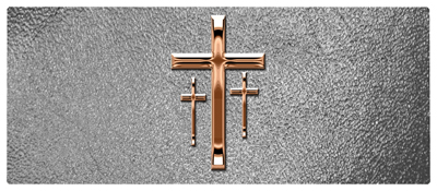 DNSEMP-L-517-BZ-SH-SL Bronze 3 Crosses Shimmer Silver